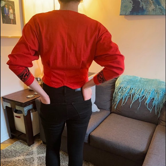 Size M Red Vintage Sweater Cardigan Circus Tamer Style - Picture 10 of 15